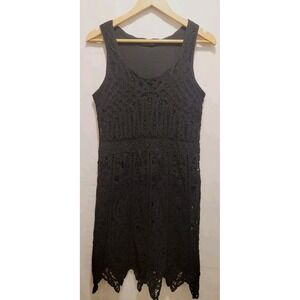 Sky Designs Dress Womens 16 Open Knit Sleeveless Crochet Beaded Stretch Cocktail